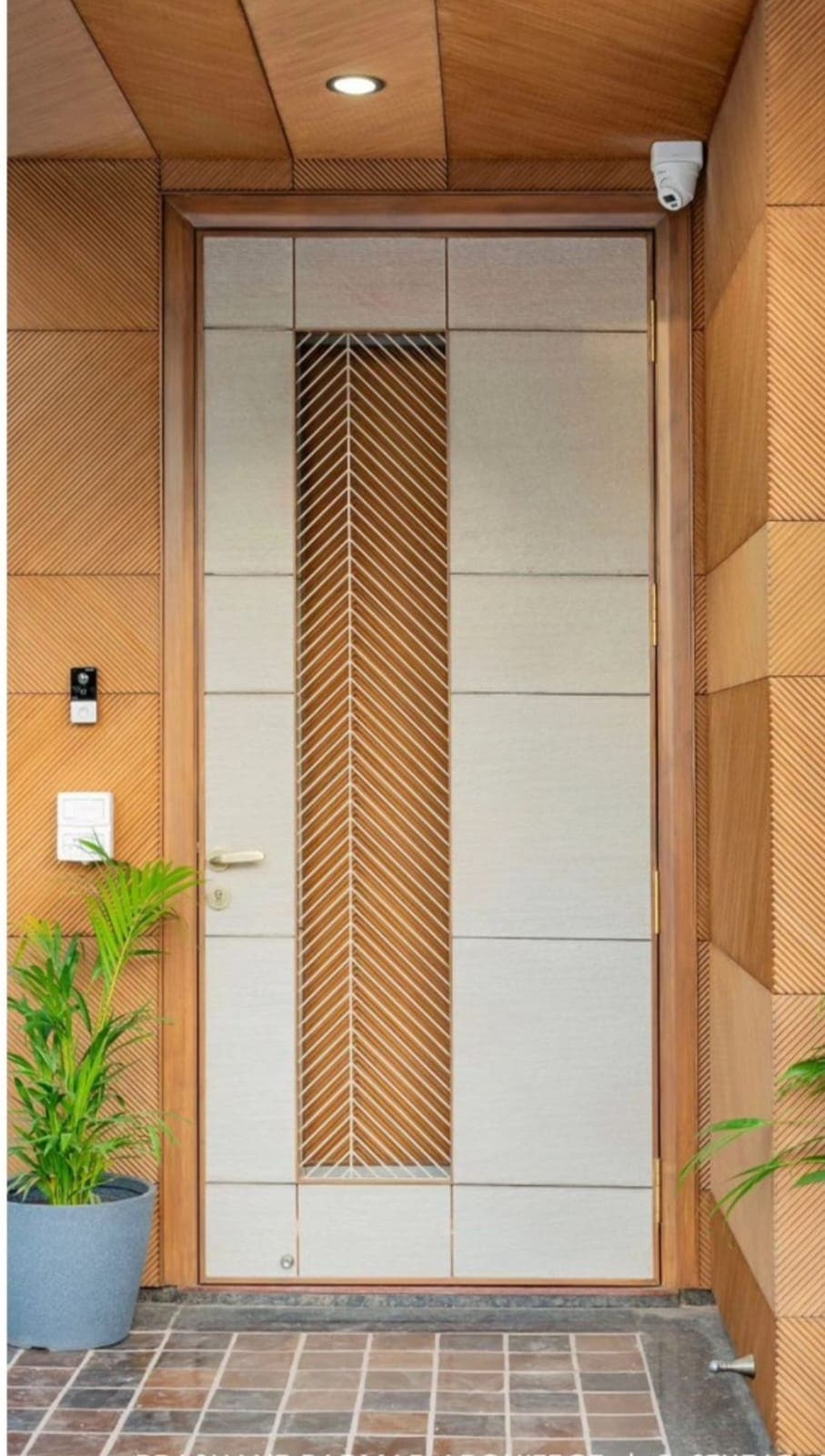 Modern two-tone main door with digital lock